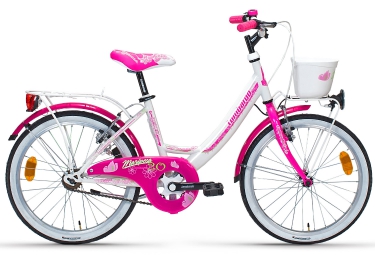 Bicicleta de niña-LOMBARDO Hardtail MARIPOSA 20´´ Bicicleta de niña-LOMBARDO Hardtail MARIPOSA 20´´ Single Speed-Blanca Rosa